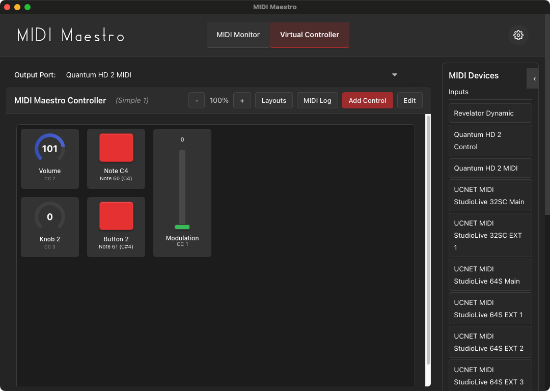 MIDI Maestro Application Screenshot